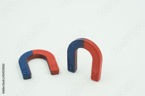 magnet blue and red on isolate background - can use to display or montage on product
