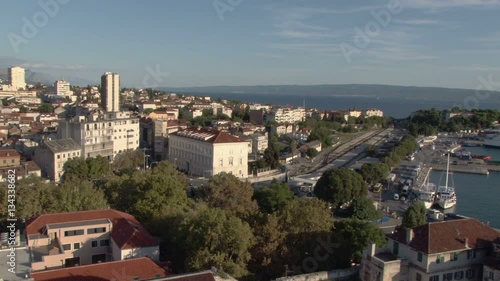 Elevated view over Split Croatia from the tower of Saint Dominus Cathedral  photo