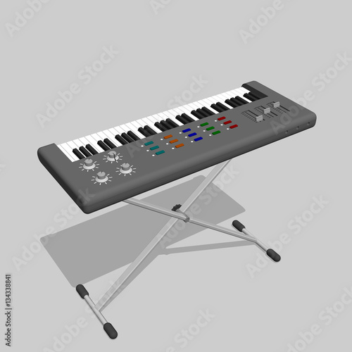 Synthesizer.Isolated on gre...