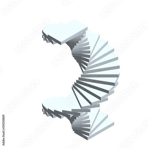 Spiral staircase. Isolated ...