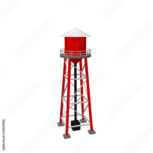 Water tower.Isolated on whi...