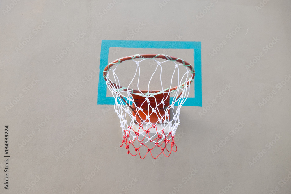 Close up red basketball hoop