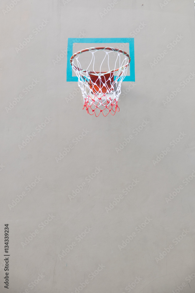 close up of basketball hoop and net