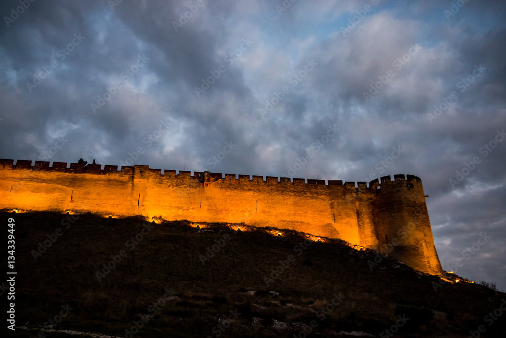 Obraz premium Le Fort Saint-André de Villeneuve-lès-Avignon de nuit