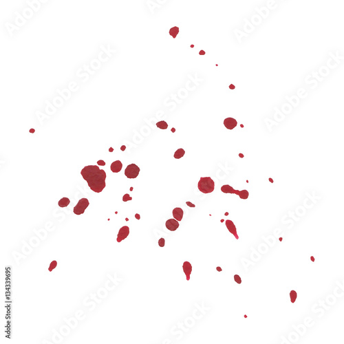 Abstract Blood splatter on white background