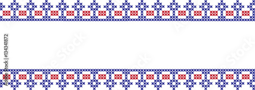 Embroidered cross-national pattern