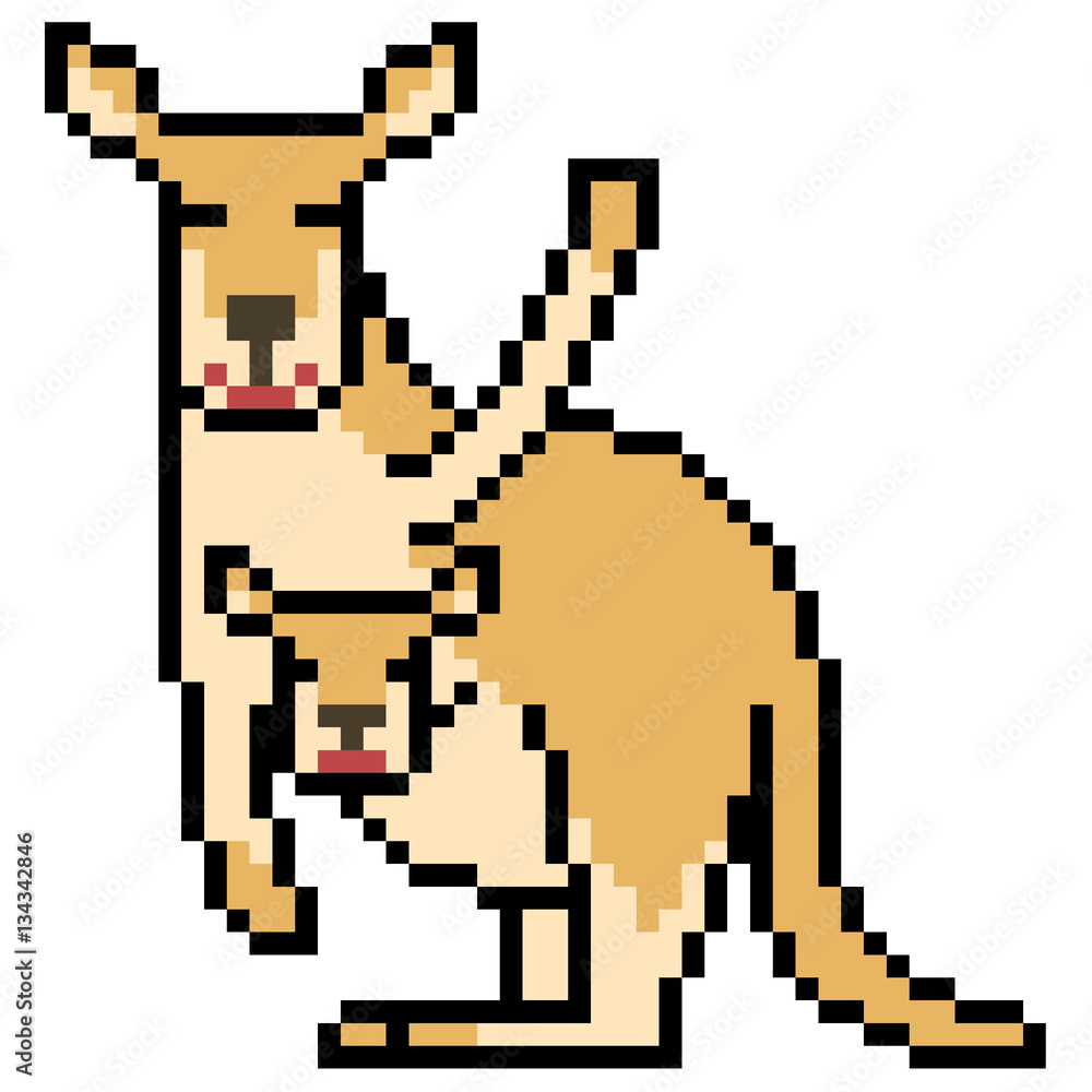 Fototapeta premium pixel art kangaroo