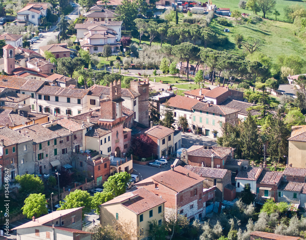 City of Marciano della Chiana in the province of Arezzo in Tuscany green