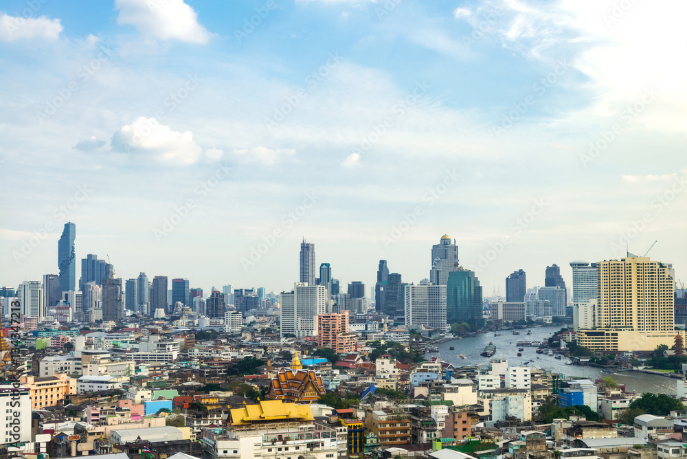 Fototapeta cityscape Bangkok skyline, Thailand. Bangkok is the most populou