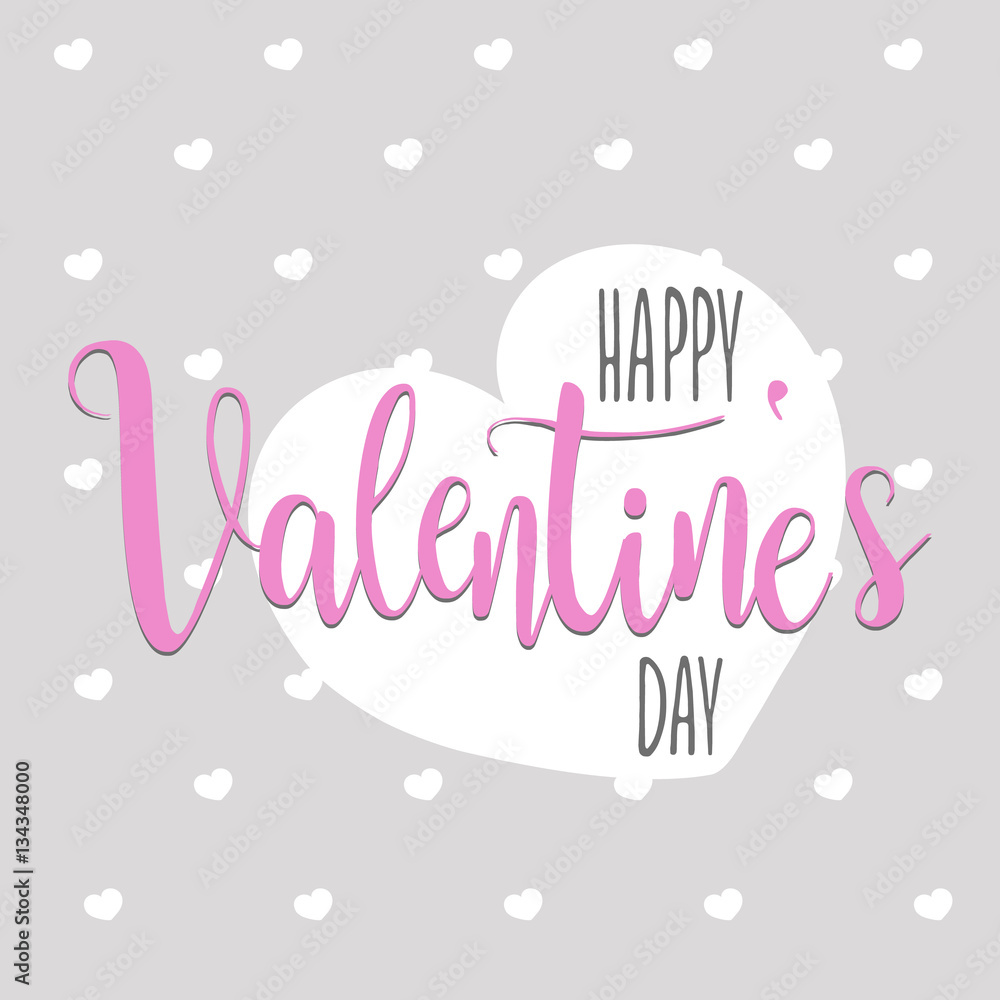 Happy Valentine's Day February 14 vector card romantic heart 