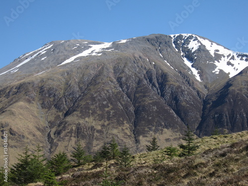 Ben Nevis in Scotland on a clear sunny day. The highest mountain on the British Isles.