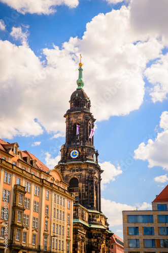 Kreuzkirche or Church of the Holy Cross in old Dresden, Saxony, Germany