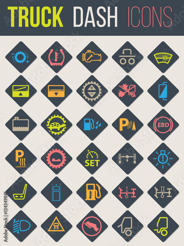 Colorful icons for truck dashboards 3
