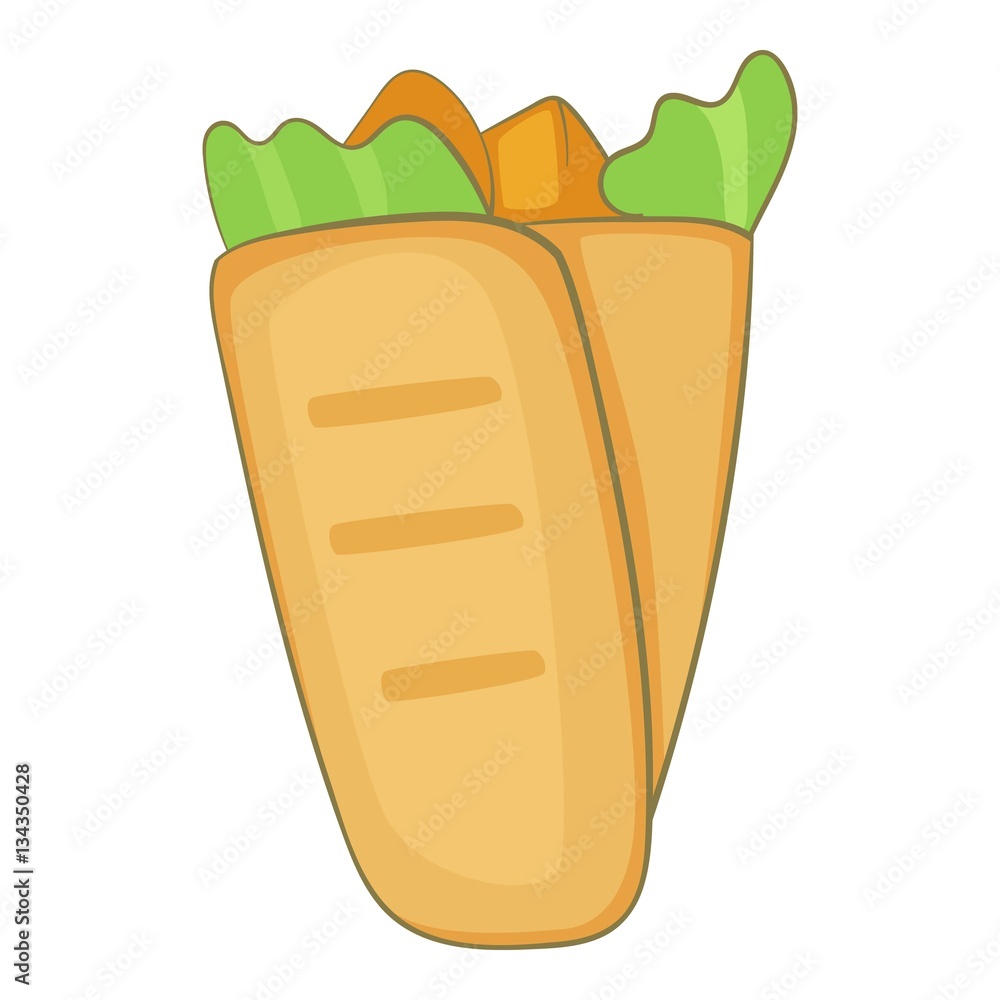 Shawarma icon, cartoon style Shawarma icon, cartoon style