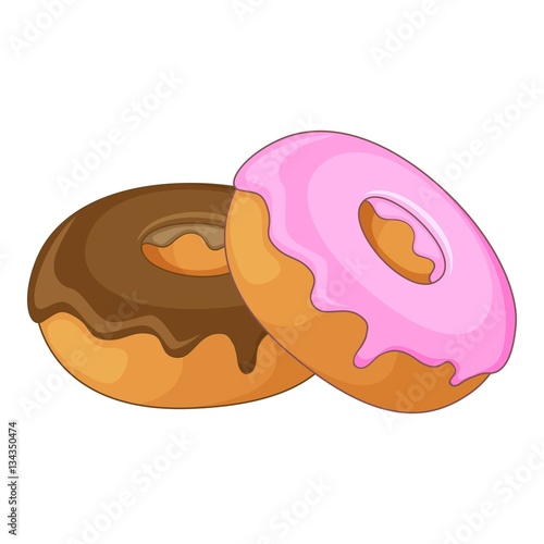 Donut icon, cartoon style