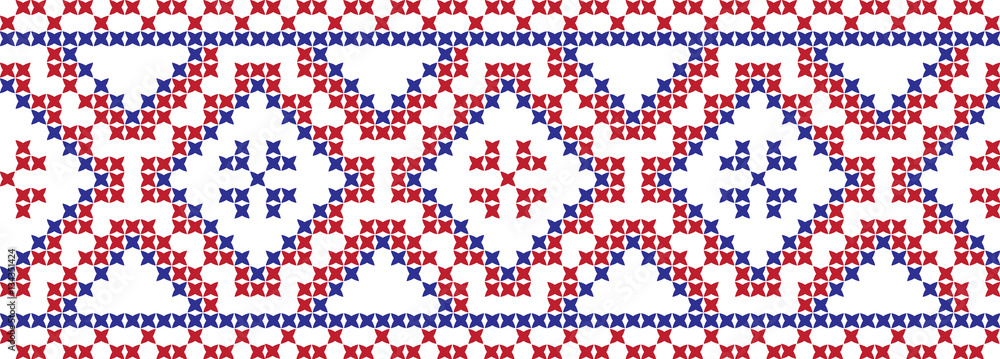 Embroidered cross-national pattern Embroidered cross-national pattern