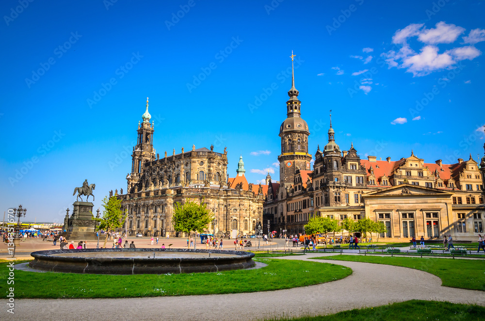 Dresden Cathedral of the Holy Trinity or Hofkirche, Dresden Castle in Dresden, Saxony, Germany