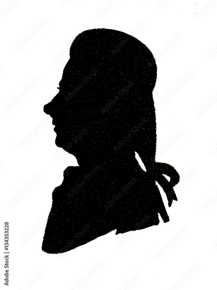 Silhouette of Francesco Benucci, italian singer and Mozart's first Figaro, by Hieronymus de Löschenkohl (1786)
