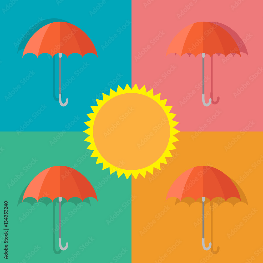 vector umbrella icon in summer