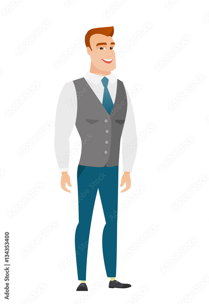 Young caucasian happy businessman. Young caucasian happy businessman.