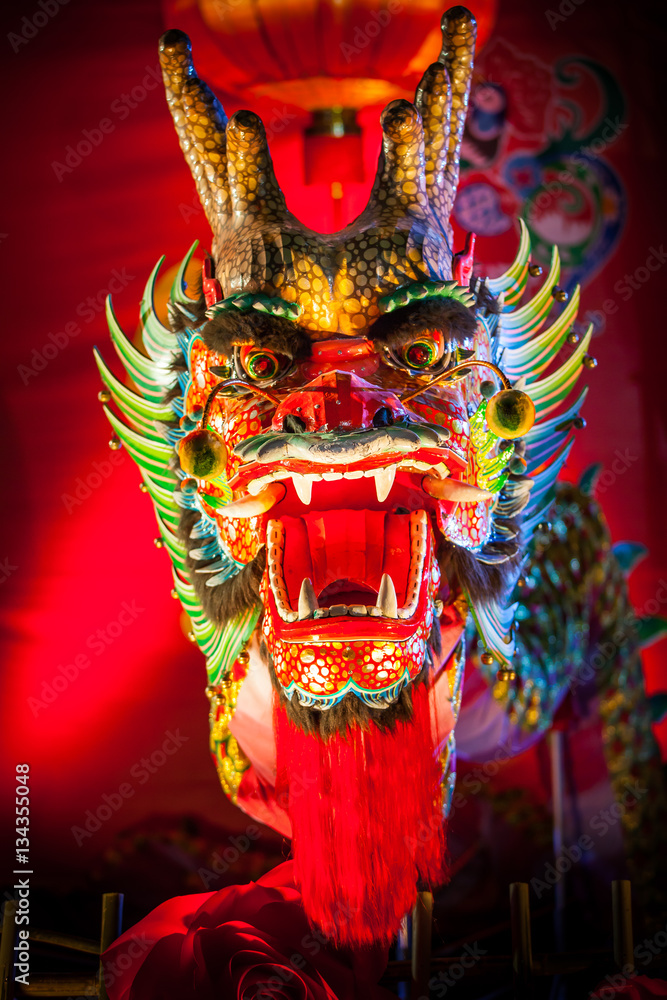 Chinese dragon dancing decoration in Chinese New Year celebratio