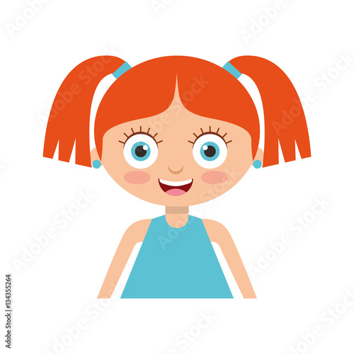 cute little girl character vector illustration design