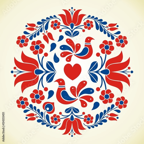 Hungarian folk vector motif