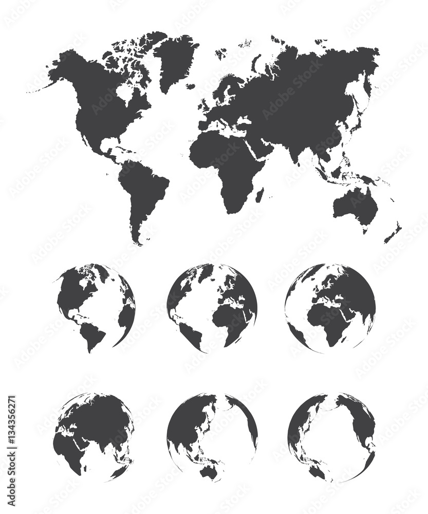 Obraz premium Set of world map
