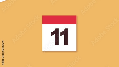 Nice animation of colorful monthly calendar with pages in motion of 31 days seamless loop with space for your text or logo, full hd and 4k.