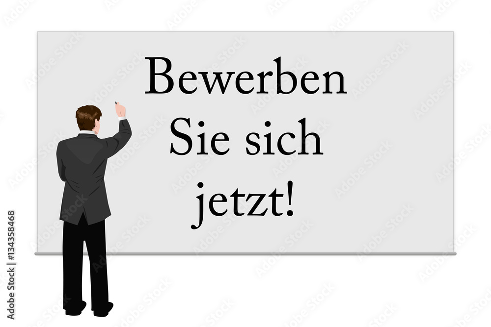 Geschäftsmann schreibt auf Tafel Bewerben Sie sich jetzt Geschäftsmann schreibt auf Tafel Bewerben Sie sich jetzt