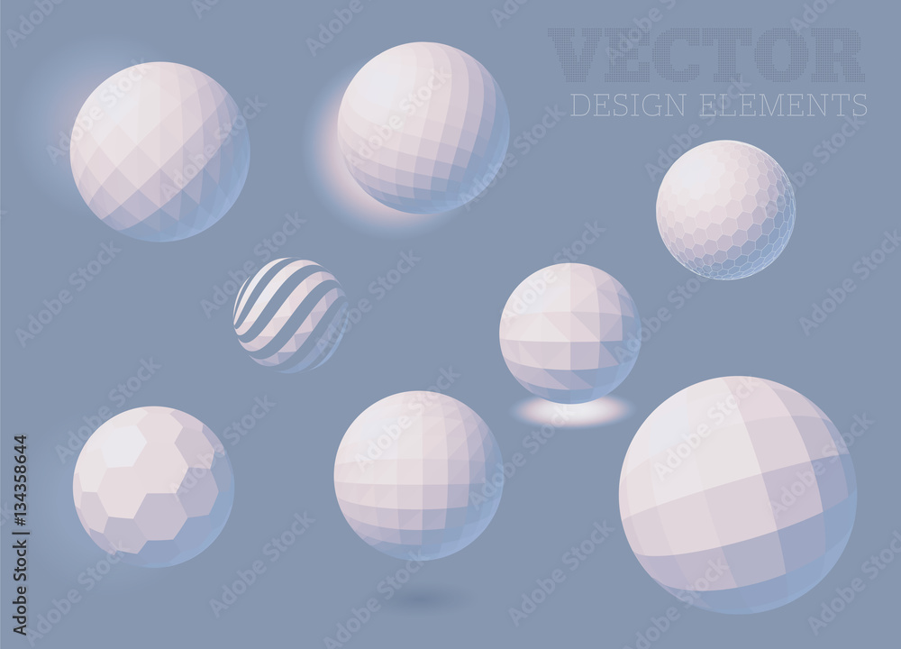 Fototapeta premium Vector polygonal spheres.