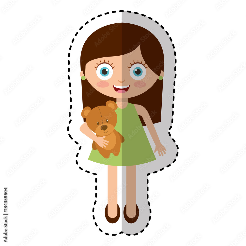 Fototapeta premium cute little girl character vector illustration design