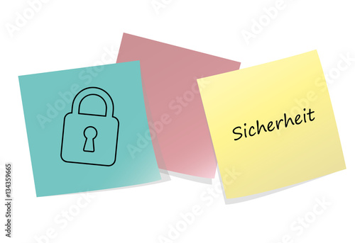 bunte Haftnotizen - Sicherheit