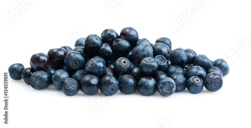 Group of fresh blueberries isolated on white background. © Valeri Luzina