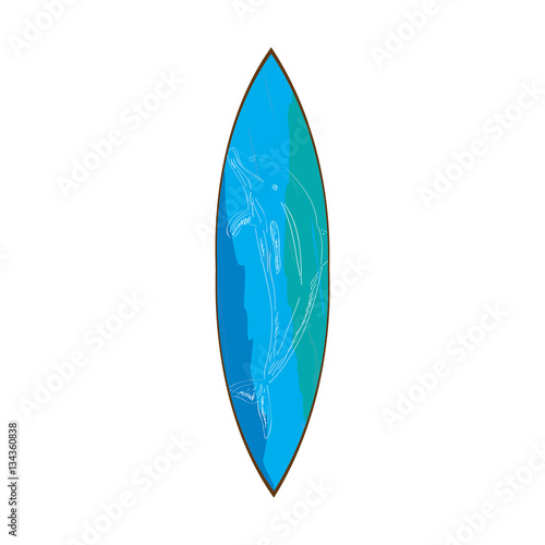 Isolated Surfboard on a white background, Vector illustration