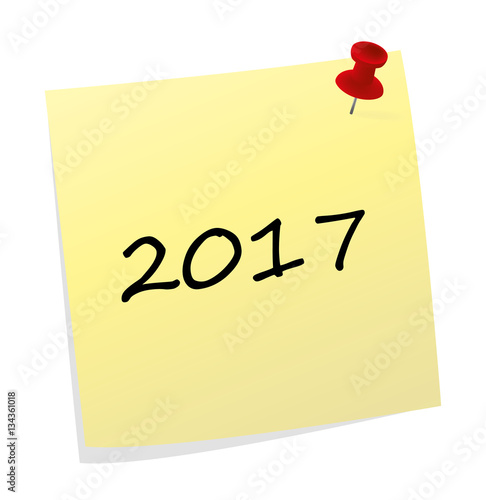 gelber Klebezettel - 2017
