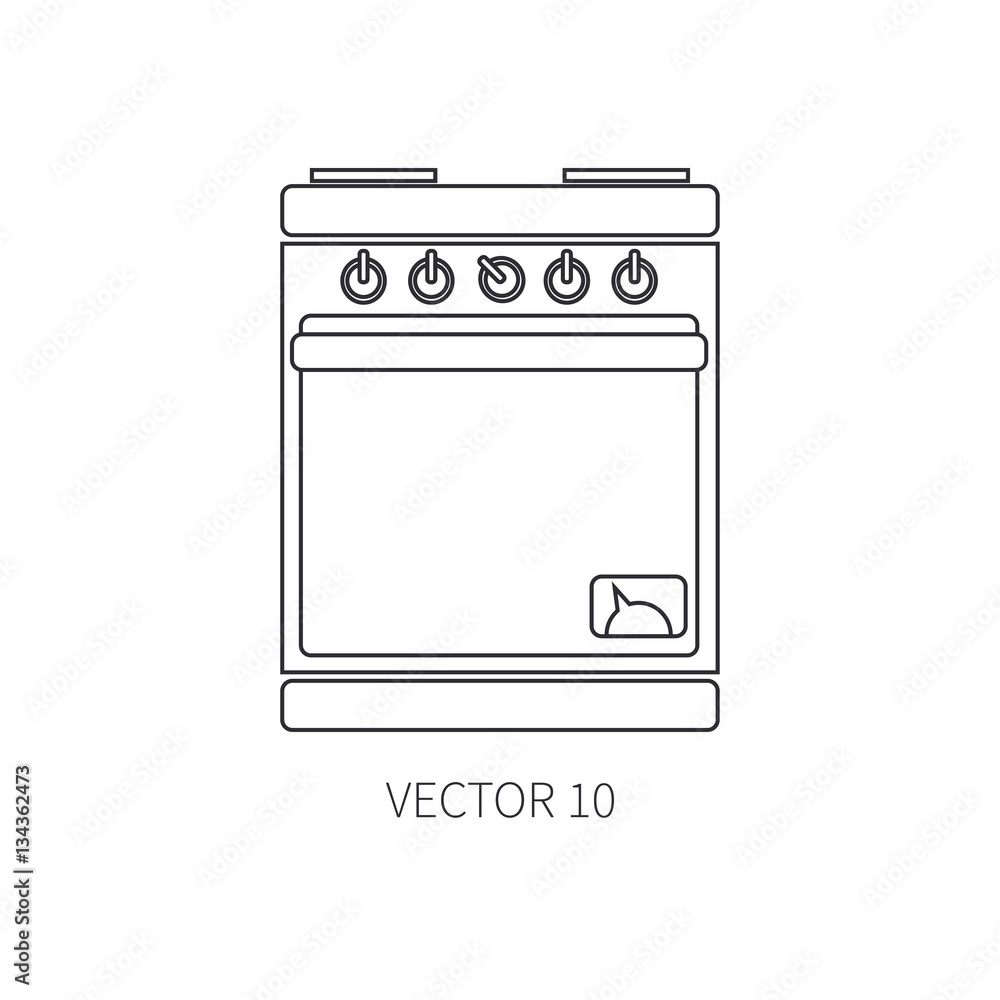 Line flat vector kitchenware icons - oven. Cutlery tools. Cartoon style. Illustration and element for your design. Equipment for food preparation. Kitchen. Household. Cooking. Cook. Stove. Bake. Line flat vector kitchenware icons - oven. Cutlery tools. Cartoon style. Illustration and element for your design. Equipment for food preparation. Kitchen. Household. Cooking. Cook. Stove. Bake.