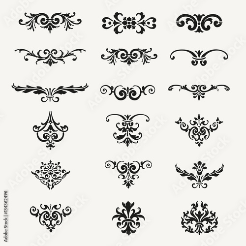 Calligraphic Decorative Design Elements Vintage Vector Illustration