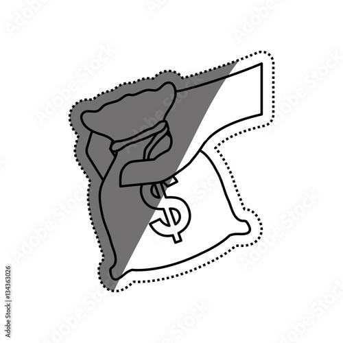 Bag of money icon vector illustration graphic design