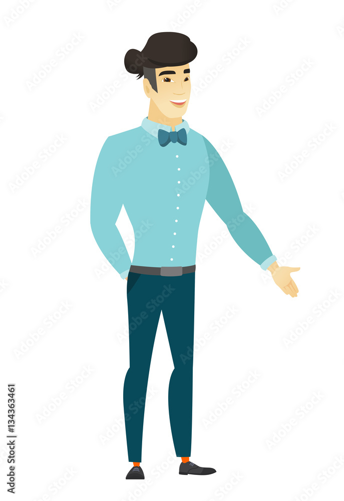 Asian businessman with hand in his pocket.