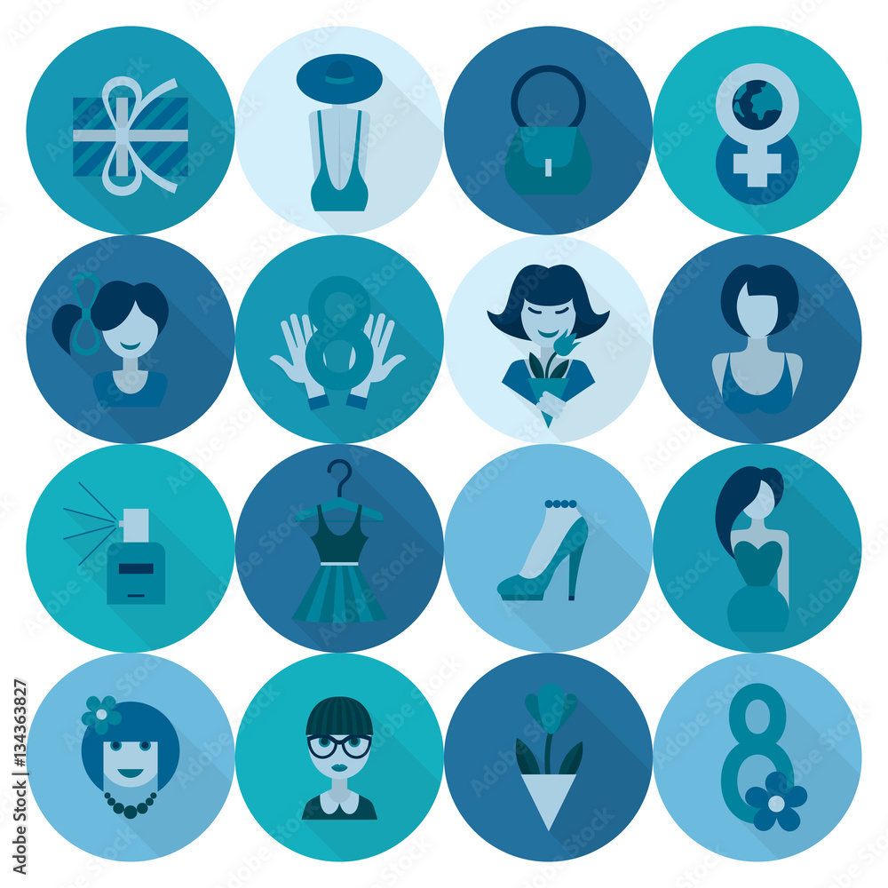 Womans Day Icon Set Womans Day Icon Set