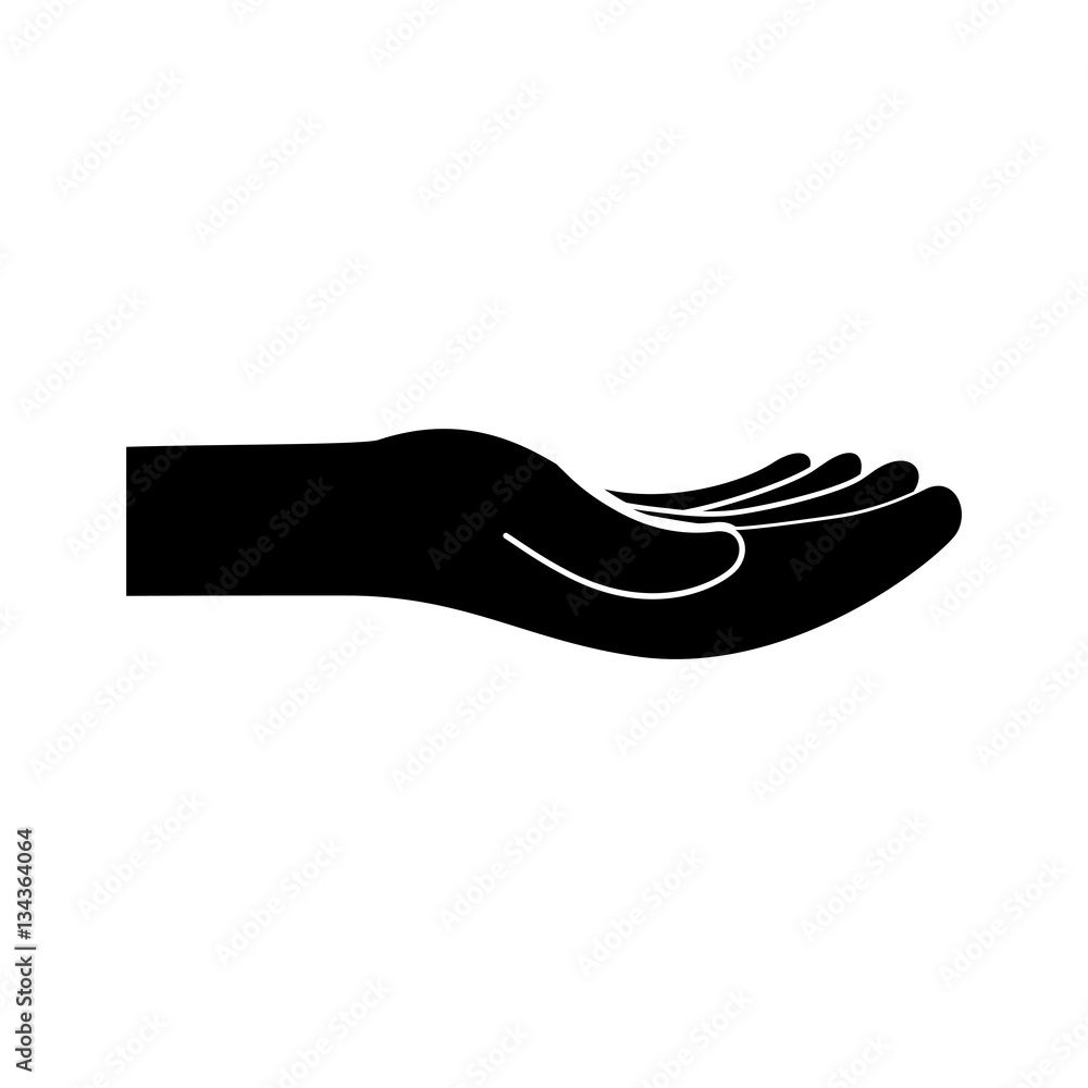 Human hand silhouette icon vector illustration graphic design Human hand silhouette icon vector illustration graphic design