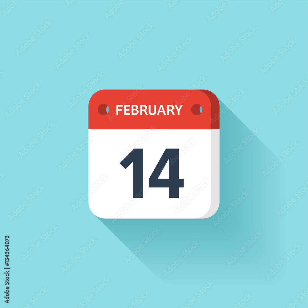 February 14. Isometric Calendar Icon With Shadow.Vector Illustration,Flat Style.Month and Date.Sunday,Monday,Tuesday,Wednesday,Thursday,Friday,Saturday.Week,Weekend,Red Letter Day. Holidays 2017. February 14. Isometric Calendar Icon With Shadow.Vector Illustration,Flat Style.Month and Date.Sunday,Monday,Tuesday,Wednesday,Thursday,Friday,Saturday.Week,Weekend,Red Letter Day. Holidays 2017.