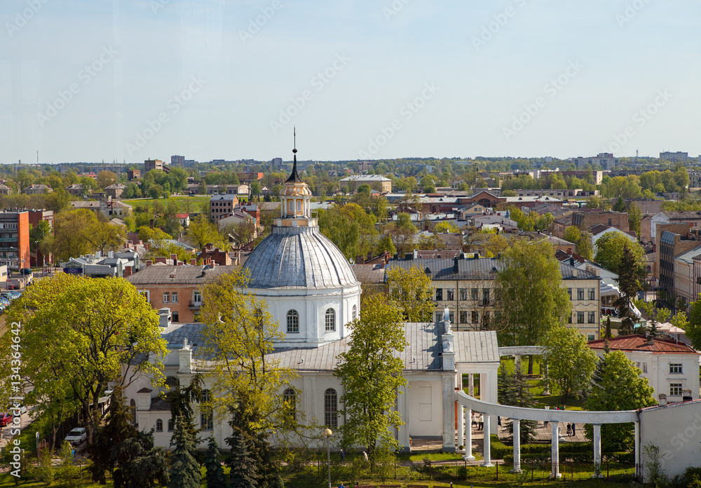 Aerial view of city and cathedral. Daugavpils, Latvia