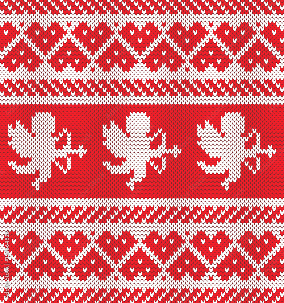 Jacquard Heart, Cupid Silhouette. Seamless Knitting Pattern Jacquard Heart, Cupid Silhouette. Seamless Knitting Pattern