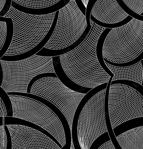 Abstract decorative vector seamless endless pattern with grid linear ornament