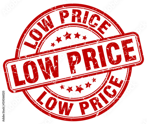 low price red grunge stamp