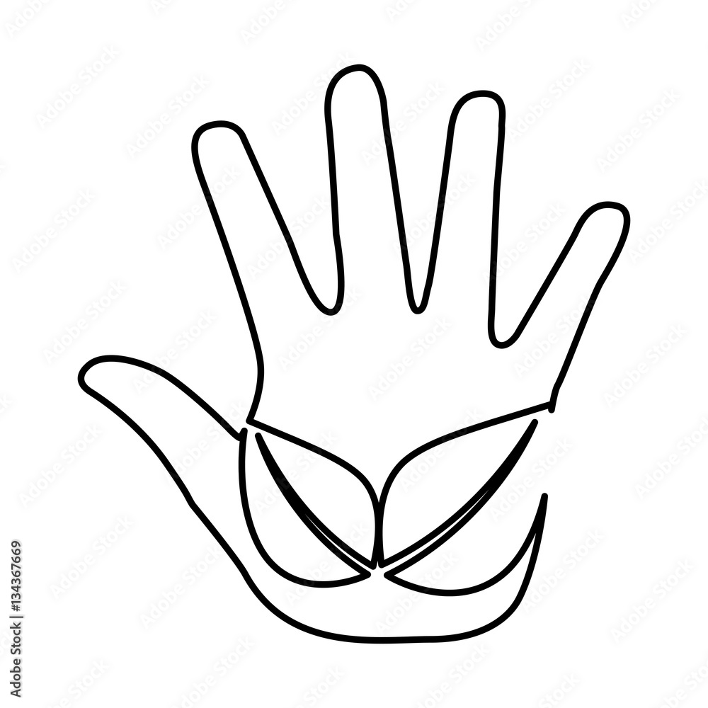 Obraz premium hand human with leafs vector illustration design