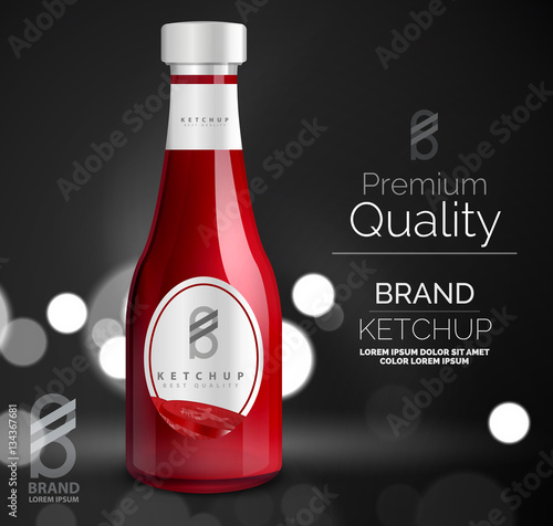 Vector premium ketchup ad template