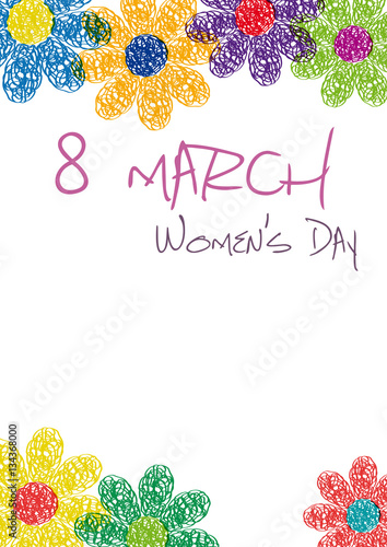Poster 8 march, women's day international. Vector illustration